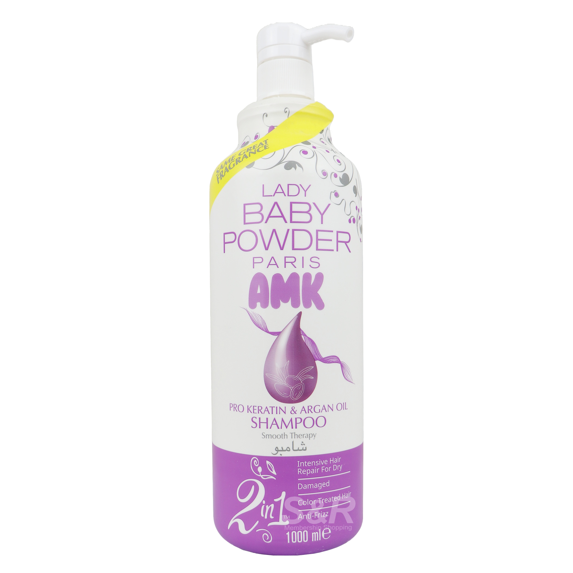Lady Baby Powder Paris AMK Pro Keratin and Argan Oil Shampoo Purple 1L